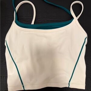 Stylish Cream and Teal Sports Bra